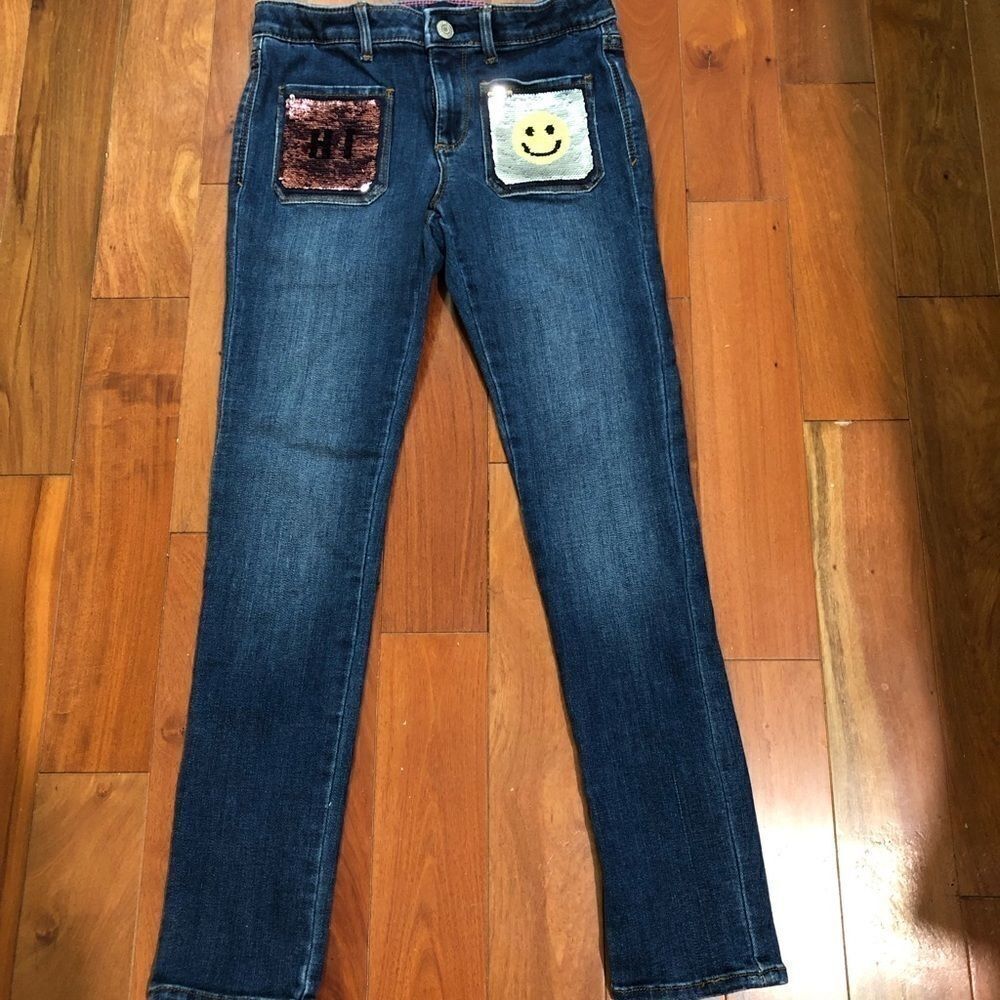 Gap Girls Denim Hi/Bye Flip Sequin Front Pockets Skinny Jean - Picture 4 of 15